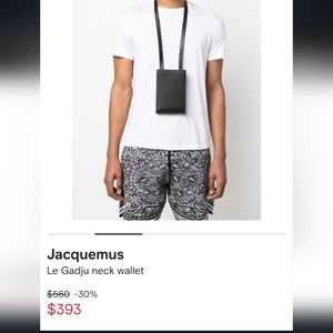 NWT Jacquemus Le Gadju neck wallet bag in Black and Silver